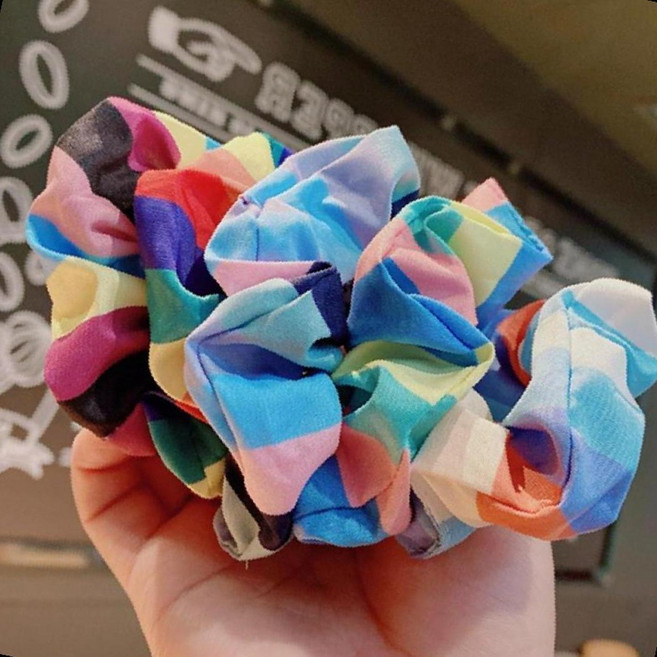 색동곱창끈 한복헤어끈 명절머리끈 곱창밴드 전통헤어끈 고무줄머리끈