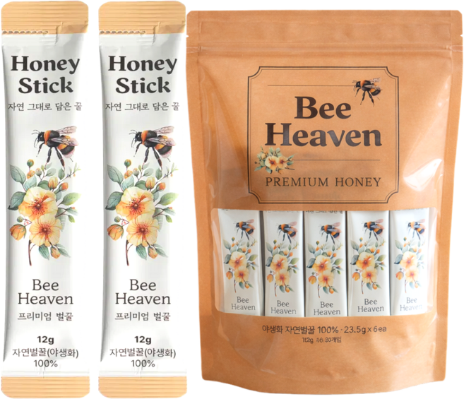 비헤븐 최상급 프리미엄 야생화 자연 꿀스틱, 30개, 12g