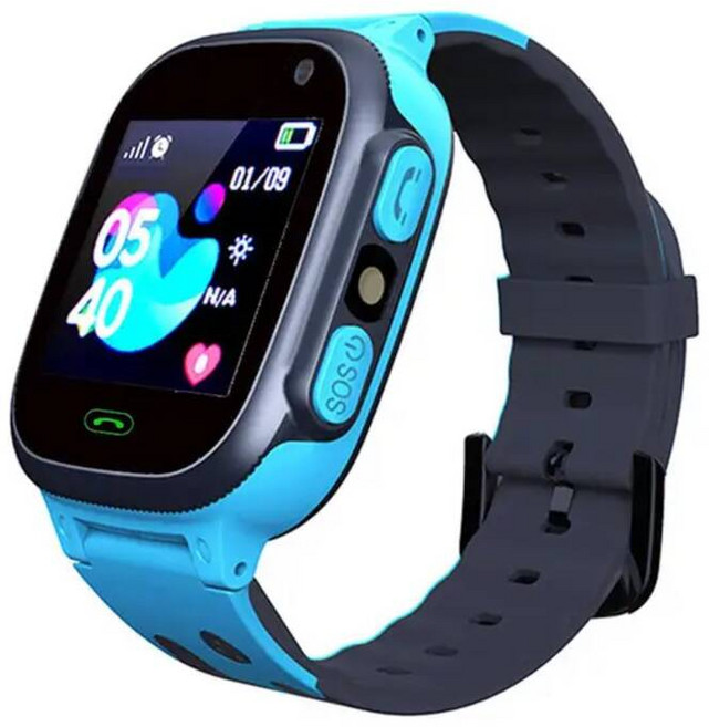 스마트워치 S1 아이 스마트 워치 Sim 카드 전화 폰 빛 터치 스크린 방수 스포츠 시계 영어 버전 [호환], Blue, 한개옵션1