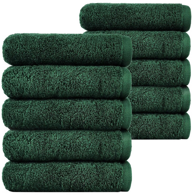 [주주] 60수 코마사 항균 호텔수건 200g, 10개, 그린