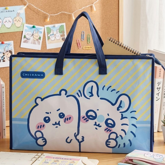 먼작귀 부직포백 대형 사각 타포린백 보조가방 피크닉백 쇼핑백, 1개, 네이비