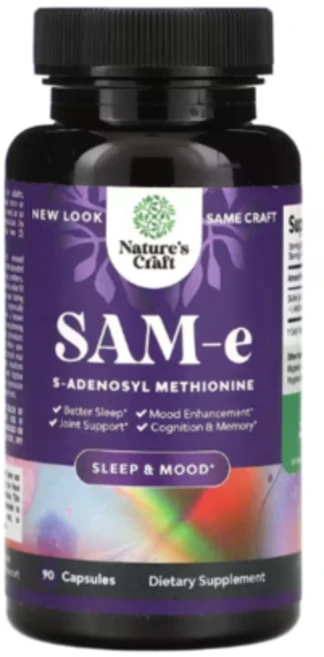 네이처스크래프트 SAM-e S-아데노실메티오닌 슬립 & 무드 90캡슐 삼키기 쉬운, 1개, 90정 - 쿠팡
