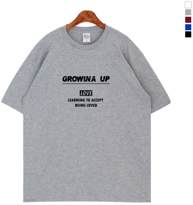 티데일리 남녀공용 그로위나 17수 반팔 라운드 티셔츠 (M~3XL) 반소매