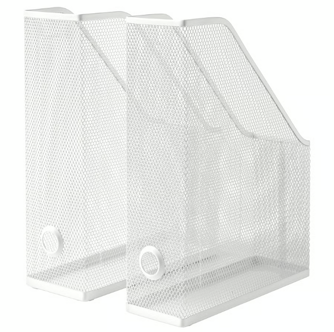 이케아 DRONJONS 드뢰니엔스 파일꽂이 2개 세트, 화이트