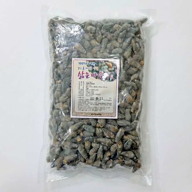 국산 토종 삶은 다슬기 1kg (자숙다슬기) 100%자연산 다슬기 올갱이, 1개