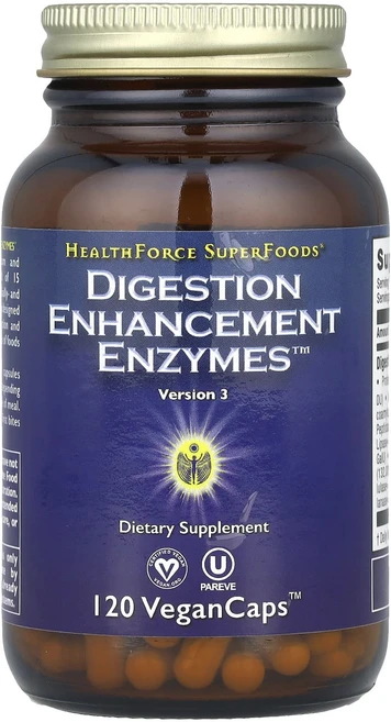 HealthForce Superfoods Digestion Enhancement Enzymes 식물성 캡슐 120정, HealthForceSuperfoodsDigestion, 1개 - 쿠팡