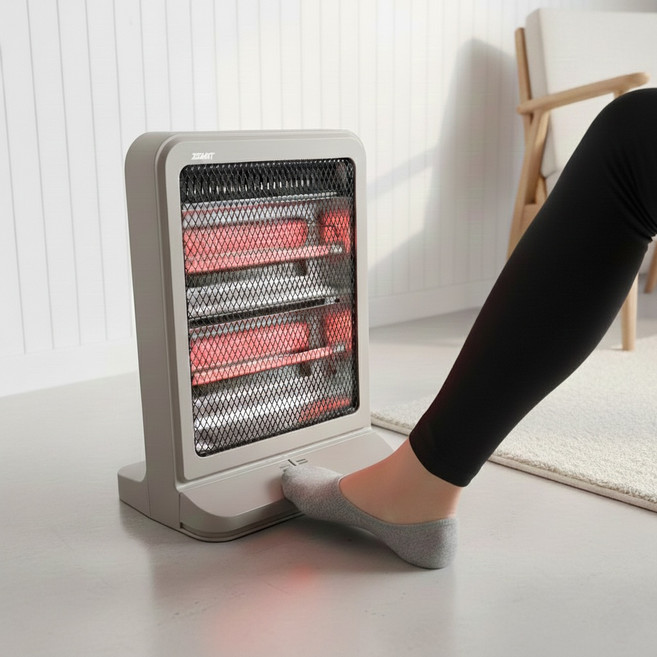 ZETABIT 사무실 전기 발난로 캠핑 히터 가정용 석영관 빠른가열 SLH-G800, 카키베이지_블랙(망)
