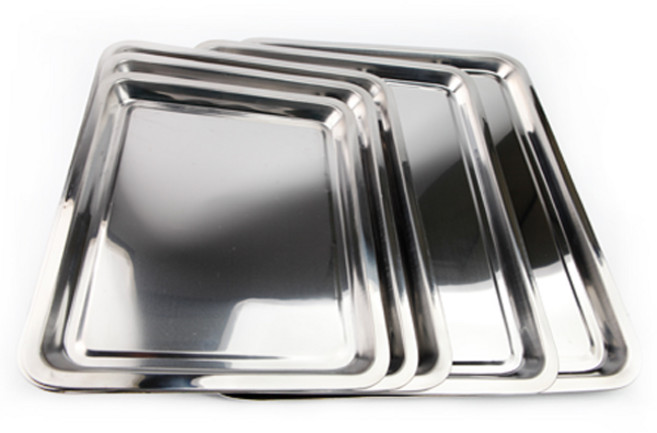 국산 스텐 쟁반 트레이 사각 은쟁반 카페 대형 메탈, 5호