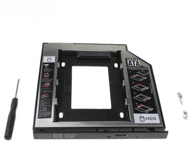 핫 SATA 3.0 2차 HDD 캐디 9.5mm 2.5인치 SSD 케이스 인클로저 LED 포함 노트북 CD ROM 플라스틱 스틸 어댑