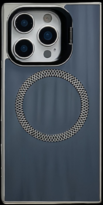 電鍍極光方形防摔磁吸保護殼 適用於iPhone 16 15 14 13 Pro Max 鏡頭手機支架 蘋果手機保護殼