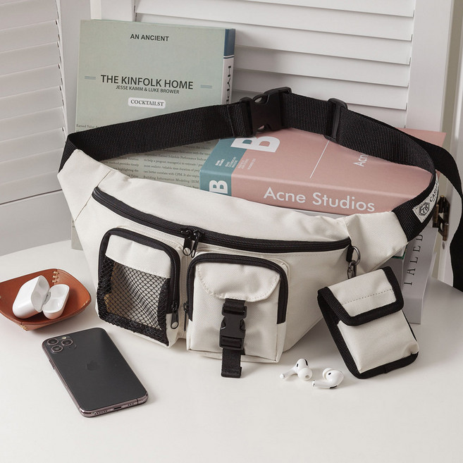 엔도르시 여성용 멀티포켓 파우치 캐주얼 힙색 EBA085