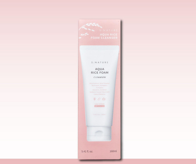 에스네이처 아쿠아 라이스 약산성 클렌징폼, 160ml, 1개