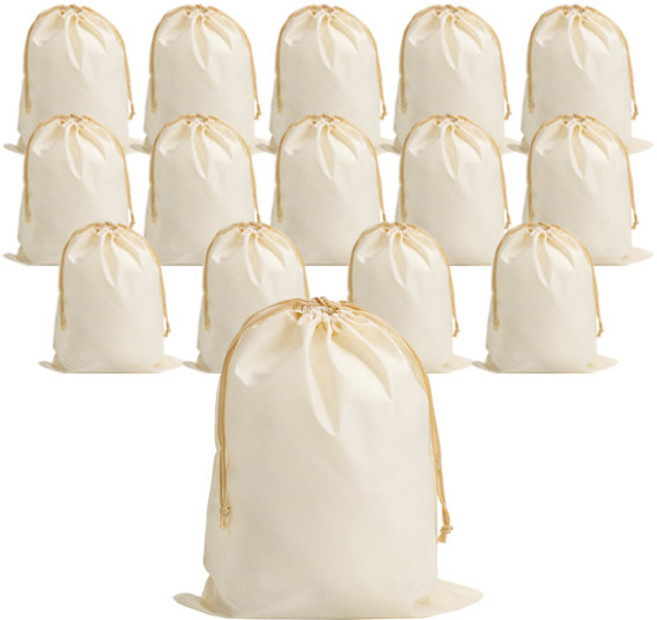 마켓리움 다용도 부직포 주머니 더스트백 15개입 특대형 41*51cm, 1세트, 아이보리