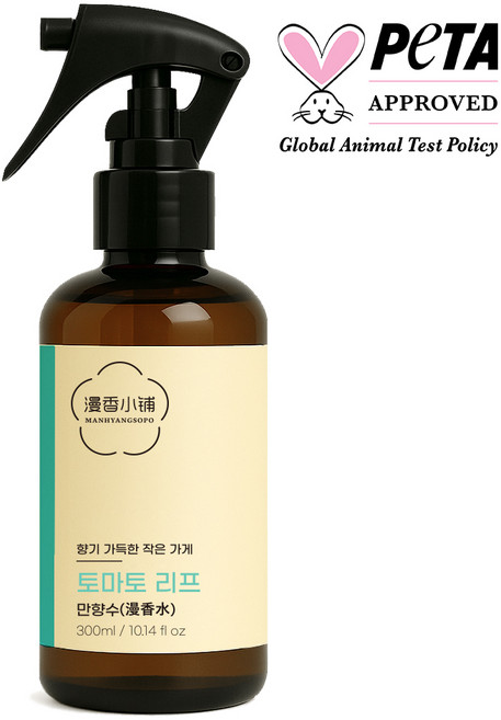 만향소포 실내 냄새제거 탈취 스프레이 섬유 차량 겸용 토마토리프 풀잎향, 1개, 300ml