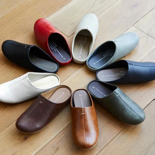 프론티어 룸스 가죽 실내화 미끄럼방지 슬리퍼, 블랙, 1개 - 쿠팡