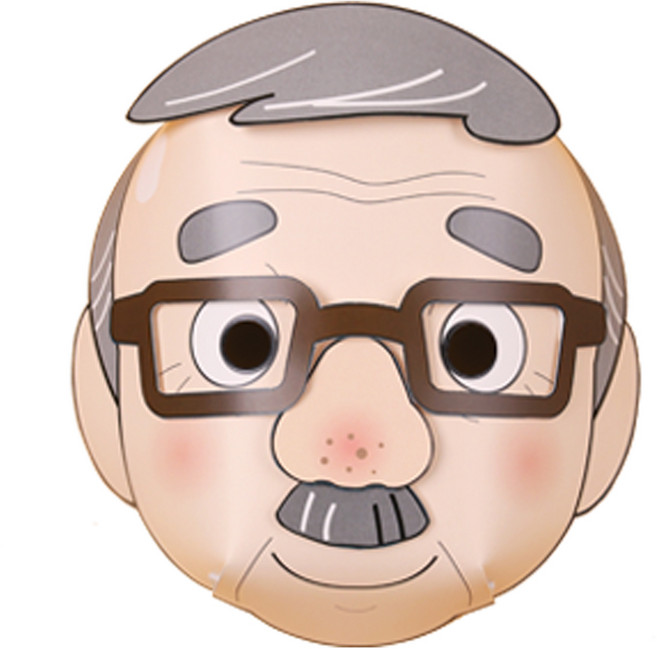 [아이디몬] 종이 가면 만들기 가족 입체 종이탈 조각 가족가면 꾸미기 역할놀이, 할아버지, 1개