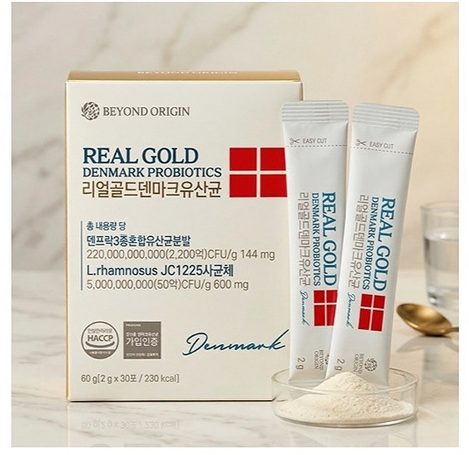 리얼골드 덴마크 유산균 2200억 장건강 프로바이오틱스, 30개입, 1세트