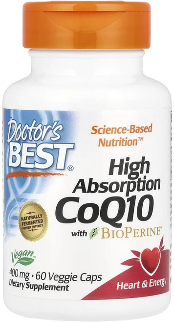 Doctor's Best BioPerine 함유 고흡수 CoQ10 400mg 베지 캡슐 60정, DoctorsBestBioPerine함유고흡수CoQ10, 1개 - 쿠팡