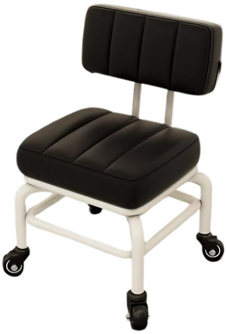 JJYK 고급형 앉은뱅이 무소음 회전 탄소강 요추등받이 의자, 블랙, 1개