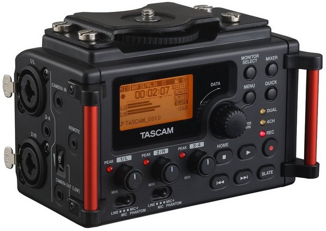 TASCAM達斯冠 DR-60DMKII 四軌單眼相機數位錄音工作站，專業錄音設備，清晰收音，輕巧便攜, Black