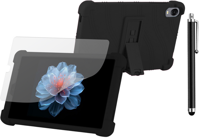 ALLDOCUBE Iplay60 Mini Pro 거치대 범퍼 케이스 + 저반사 매트 필름 + 터치펜, BLACK