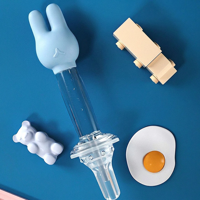 실리콘약병 약통 물약병 아기 투약병 물약통 약주사기, 블루, 1개, 네코네코 실리콘약병