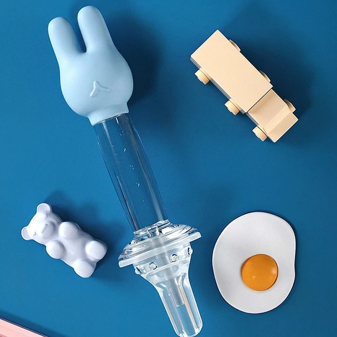 실리콘약병 약통 물약병 아기 투약병 물약통 약주사기, 블루, 1개, 네코네코 실리콘약병 - 쿠팡