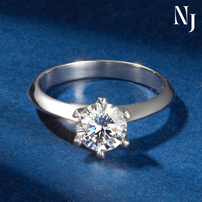 [ GRA보증서 / 엑설런트등급 ] 모이사나이트 1캐럿 2캐럿 3캐럿 솔리테어 6발 다이아 반지