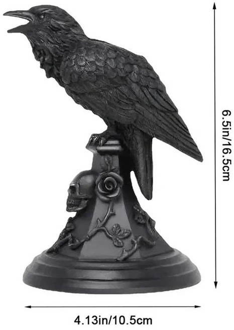 고딕 촛대 레트로 검은 올빼미 조각 공예 할로윈 재미있는 분위기 홈 인테리어, 색상: 3. 1PC-Crow