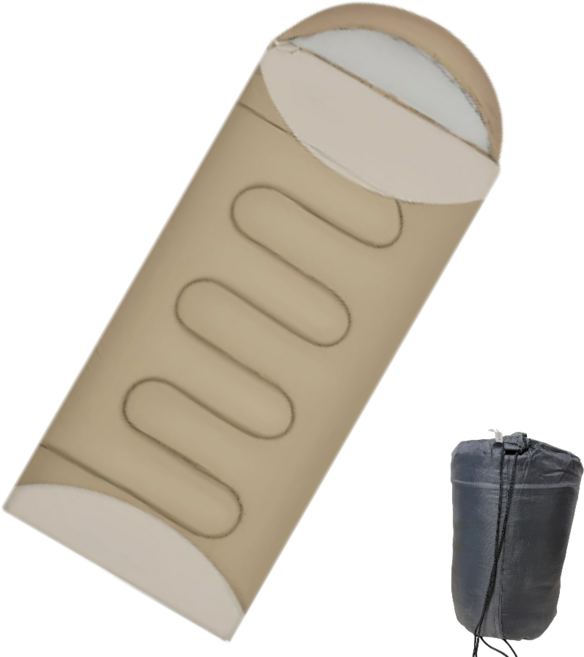 투원 방한 캠핑용 차박 백패킹 사계절용 침낭, 카키, 1개