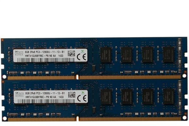 SK하이닉스 Hynix 오리지널 16GB 키트 (2 x 8GB) 240핀 DIMM 언버퍼드 비 ECC DDR3 PC3-12800 데스크탑 메모리 모듈 262288
