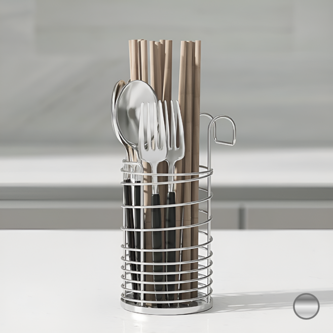 [2size] 물빠짐 수저통 스텐304 조리도구, 1개, 대형