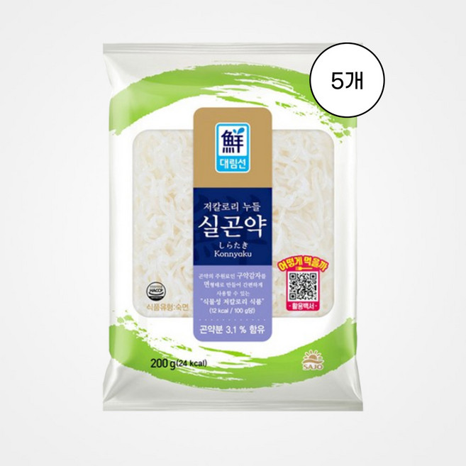 [사조대림] 저칼로리 누들 실곤약 200g 5개