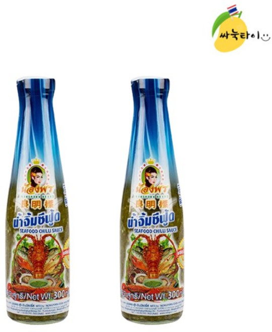 [태국 씨푸드소스] 태국 농폰 씨푸드 소스 녹색 해산물 칠리소스 매콤한맛 300g x 2개 묶음