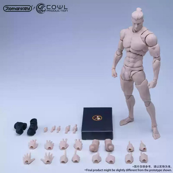 분기 로만키 카울 슈퍼 플렉시블 관절 바디 모델 액션 피규어 인형 스케칭 페인팅 교육용, 2. Black, A. With box, 1개