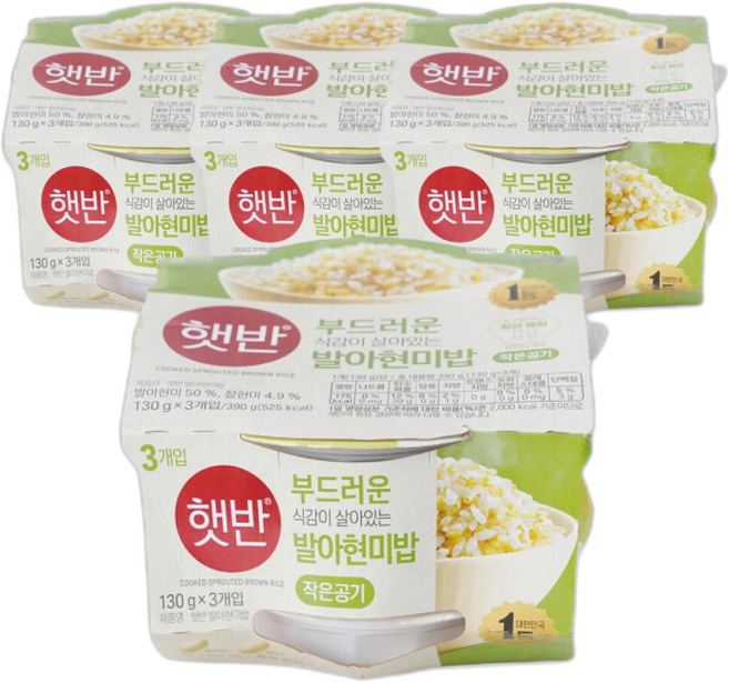 CJ 햇반 발아현미밥 작은공기 즉석밥, 12개, 130g