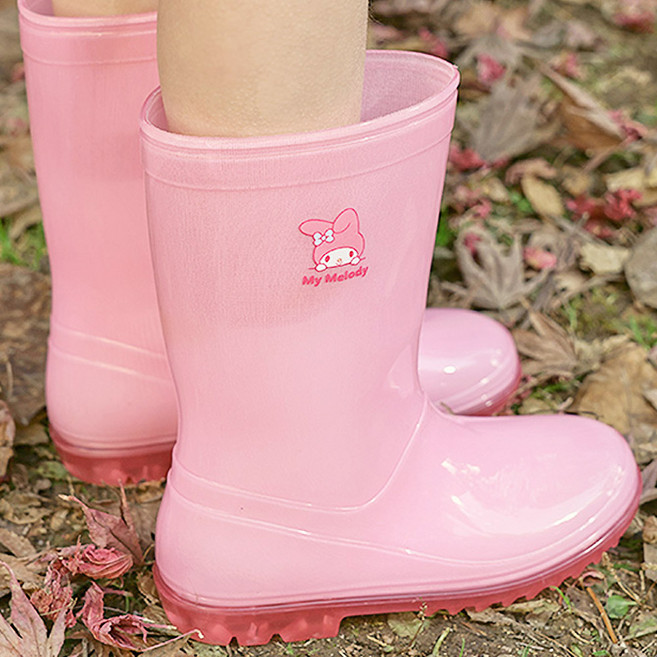 장화 마이멜로디 반투명 레인부츠 여자아이장화 산리오장화 유치원 초등학생장화