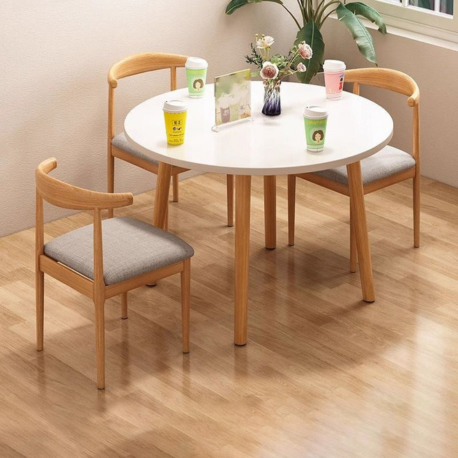모던 간이 둥근테이블과 의자세트 2/3/4인용 상담카페용테이블식탁세트, G02+의자 3개