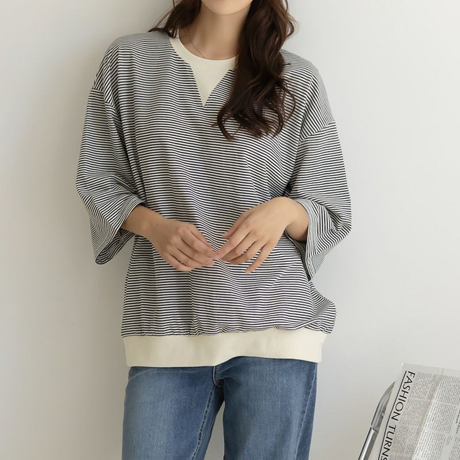 엘리시아 앵그 단가라 칠부 맨투맨 티