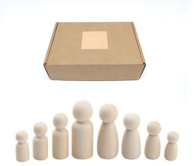 목각인형 나무인형 60개입세트 DIY 색칠공예 만들기재료, 1세트