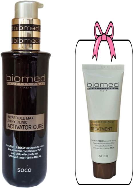 바이오메드 인크레더블 맥스 샤이니 클리닉 액티베이터 큐어 120ml+릴렉스 업 LPP 실크 트리트먼트 100ml/휴대용, 1개, 130ml