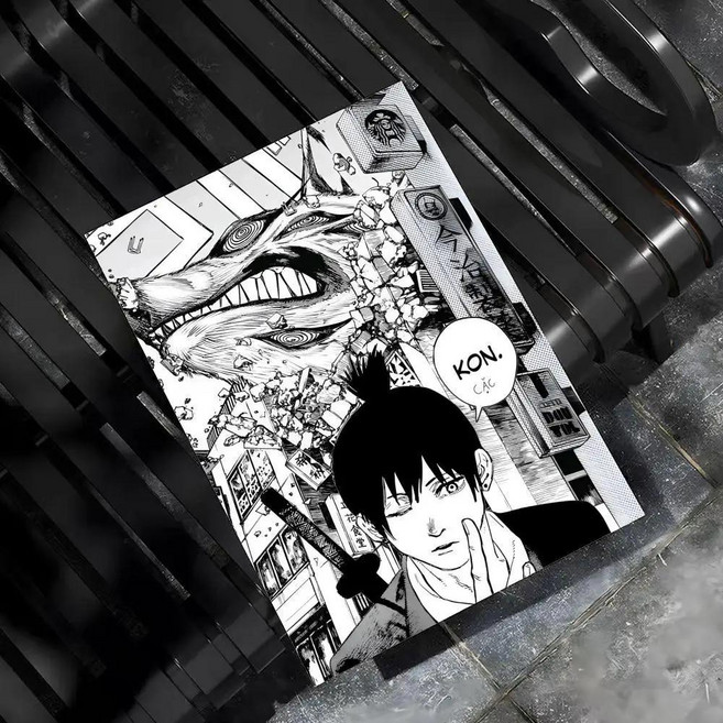 애니메이션 체인소 맨 포스터 벽 아트 스티커 거실 침실 홈 데코 벽화 장식, 1개, 12. Black20 / C. 30X40cmNof...