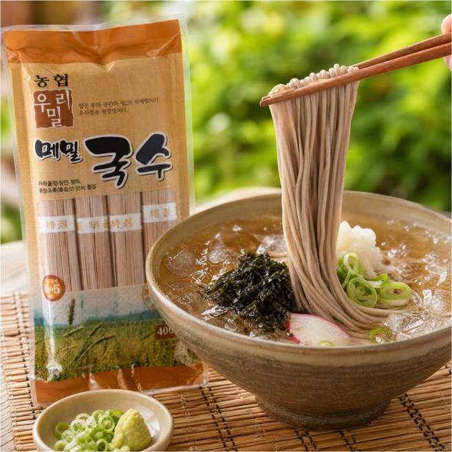 농협 국내산 우리밀 메밀국수, 400g, 3개