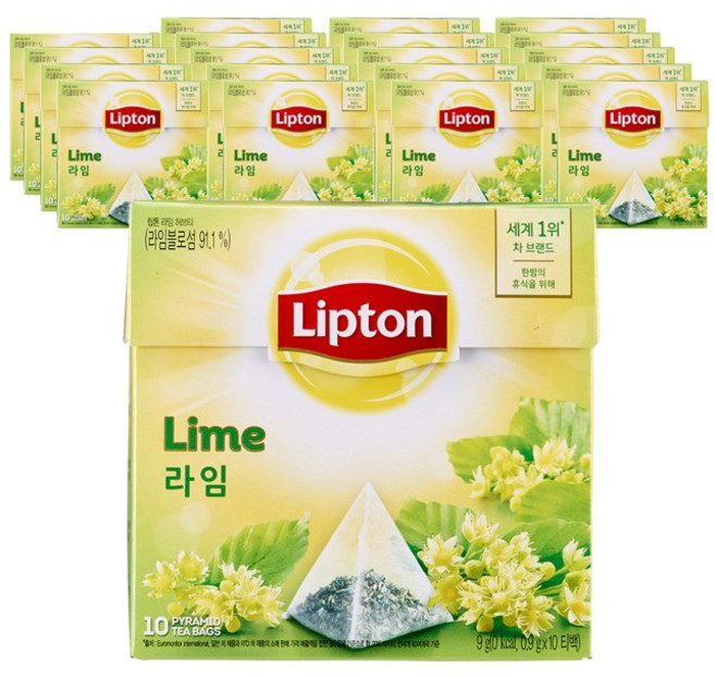립톤 라임 허브티, 9g, 10개입, 20개