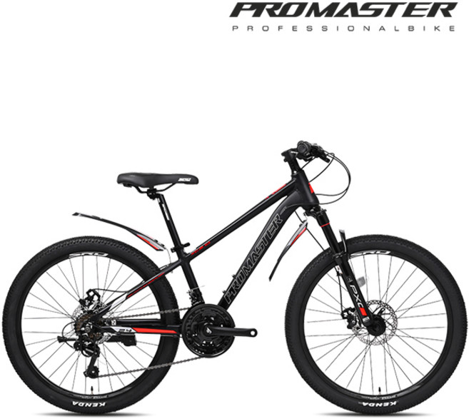 2025 프로마스터 엑스씨2.1D 24인치 시마노21단 디스크 주니어 초등학생 MTB자전거, 1개, 157cm, 엑스씨2.1D 24인치 블랙+레드 미조립