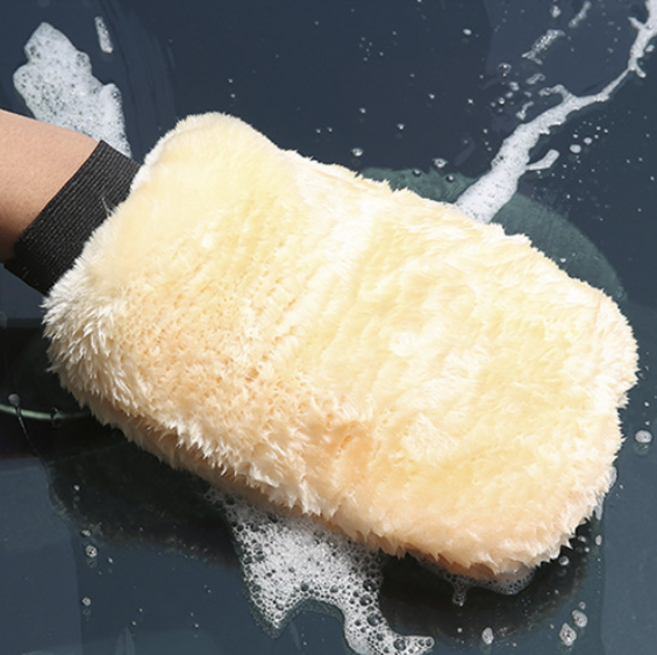 키넬오토 고급 양면 세차장갑, 베이지, 2개