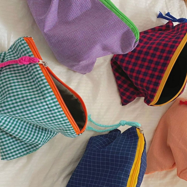 성심품 브리스크 체크 파우치 메이크업파우치