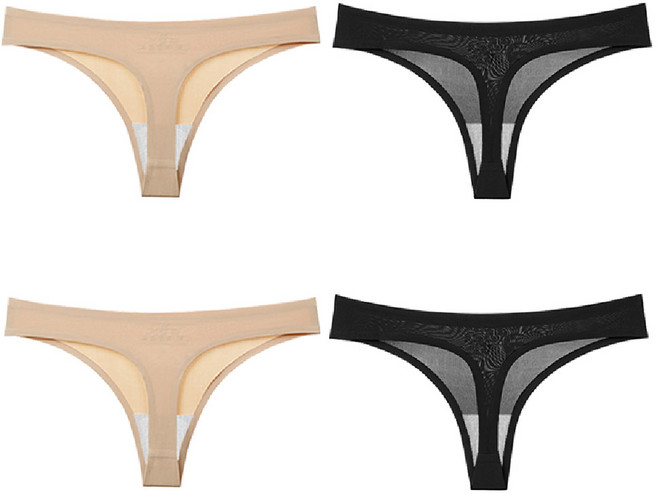 어워크 여성 심리스 노라인 티팬티 4장 세트