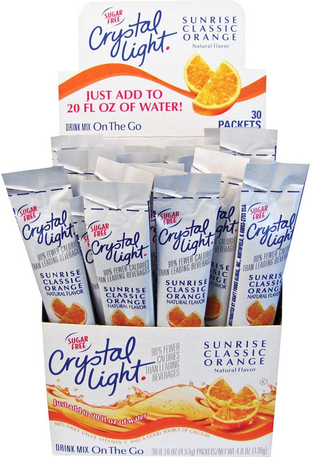 크리스탈 라이트 온더고 드링크 믹스 선라이즈 클래식 오렌지 Crystal Light On the Go Drink Mix Sunrise Classic Orange – 30 cou, 1개, 4.53g