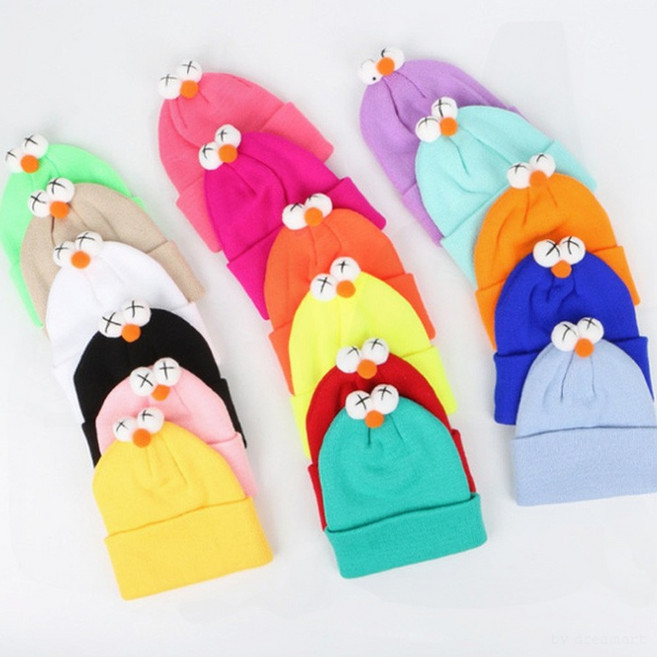 큰눈장식 어린이비니 겨울모자 니트 귀여운 방한 보온 남녀아동